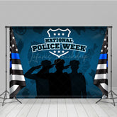 Lofaris Navy Blue Usa Flag National Police Week Backdrop
